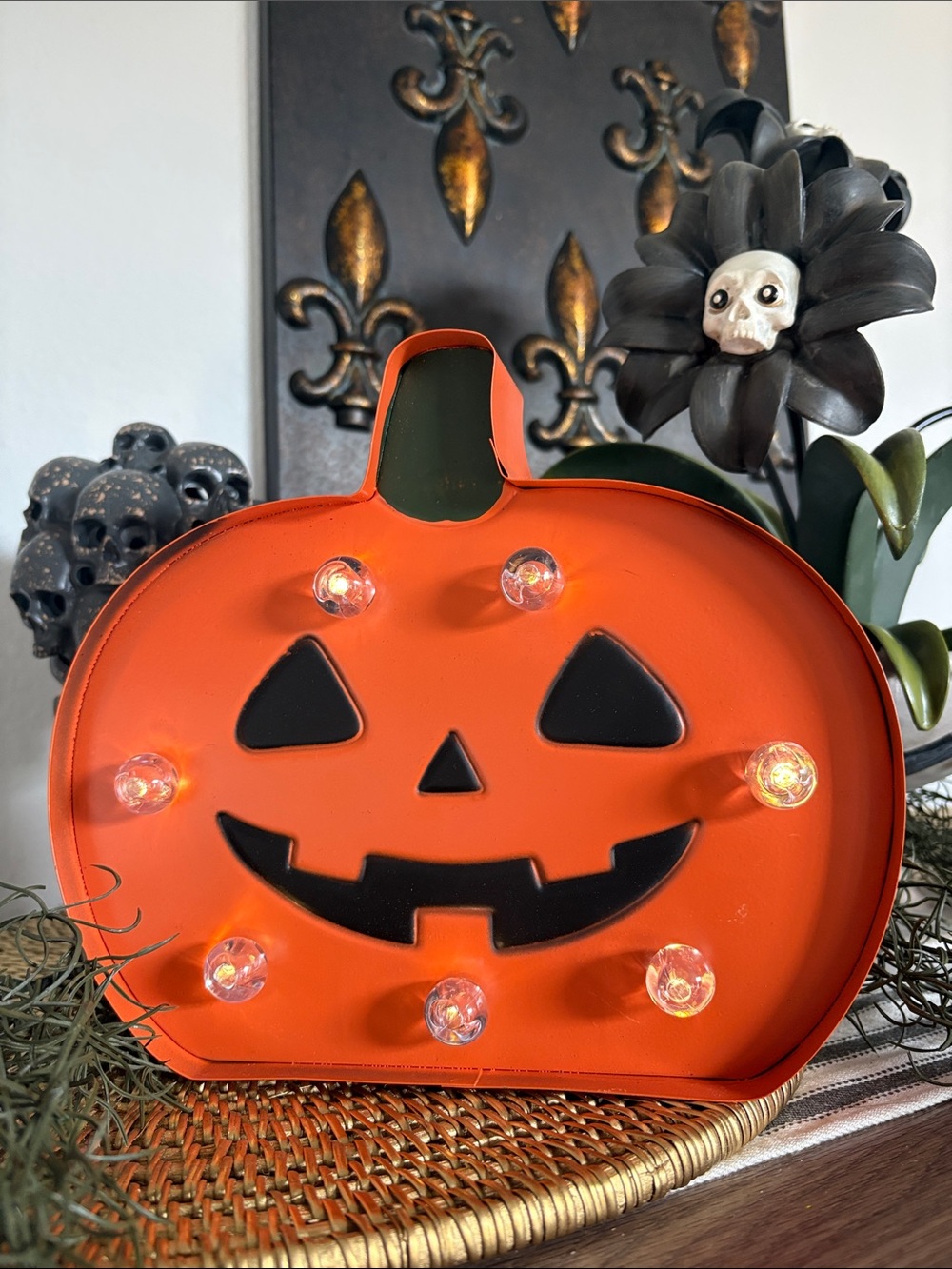 🆕HTF Pumpkin Jack-o-Lantern Marquee Halloween Decor